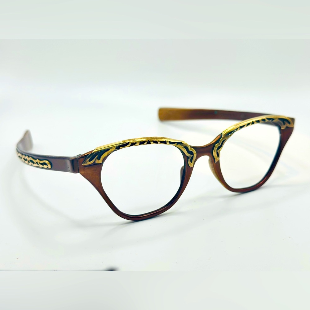 Vintage 1959 Tura Inc Copper & Gold Glasses Frames